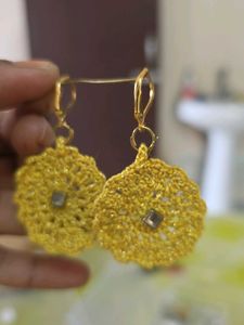 Boho Crochet Flower Earrings