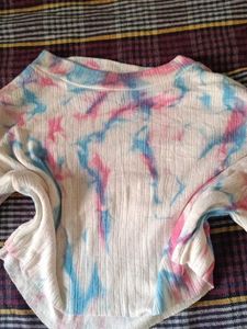 Tie-Dye Cropped Long Sleeve Top