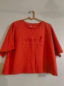 Levi's Orange Cropped T-Shirt