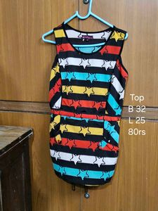 Colorful Star Print Sleeveless Top
