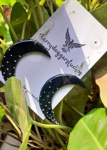 Crescent Moon Dangle Earrings