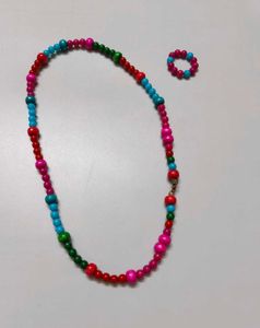 Handmade Beaded Necklace and Ring Set