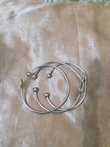 Unique Silver Tone Cuff Bracelets Set