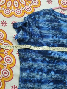 Blue Tie-Dye Striped T-Shirt