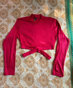 Ribbed Chic Red Crop Top