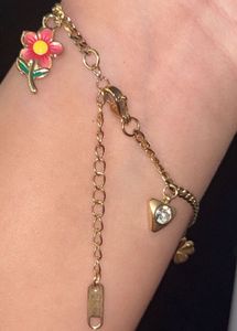 Gold Charm Bracelet with Cherry