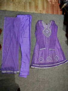 Lavender Embroidered Kurta Set