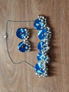 Ethnic Fabric Necklace &amp; Earring Set