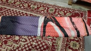 Printed chanderi silk saree with heavy unstitched