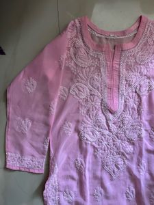 🩷Pink Chikankari Kurta