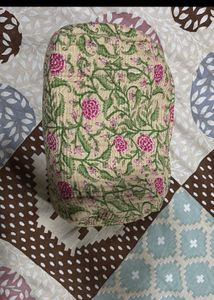set of 2 Quilted Floral Pouch Bags