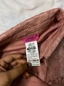 Pink Lace Button-Down Shirt