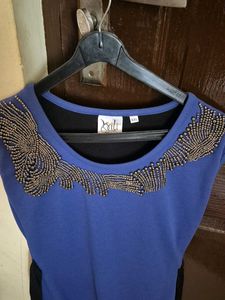 Kniti Embellished Blue Dress