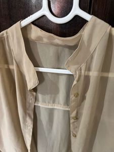 chiffon beige shirt