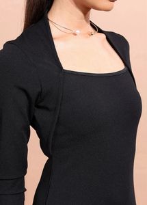 Chic Black Bodycon Dress with Jacket