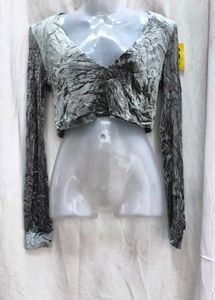 81812. Grey Velvet Crop top