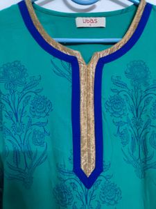 💙Beautiful💙Libas Sea Green Printed Kurta