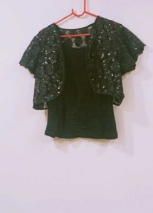 Sparkling Black Cropped Jacket