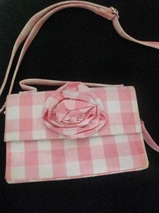 Cute Pink Gingham Crossbody Bag