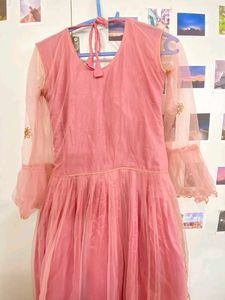 Elegant Pink Embroidered Dress