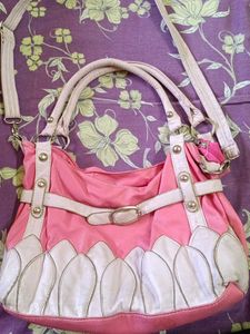 Chic Pink Faux Leather Handbag