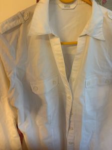 Solid white classic shirt