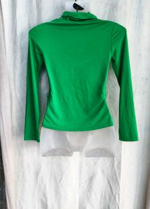 15810. Vibrant Green Turtleneck Top