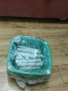 Green Plastic Storage Basket stand organizer (ref