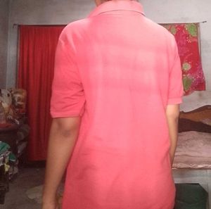 Coral Polo T-Shirt with Logo