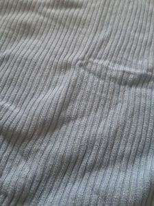 Light Blue Ribbed Lettuce Hem Top