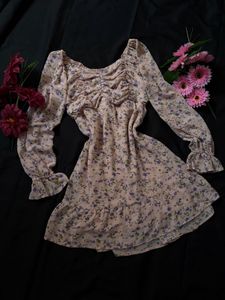 Floral Ruched Mini Dress