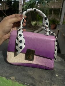 Chic Ombre Handbag with Scarf Detail