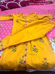 Yellow Floral Kurta Set