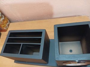 Wooden Revolving Pen And Stationery Holder