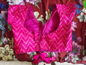 Vibrant Pink Zigzag Sequin Blouse