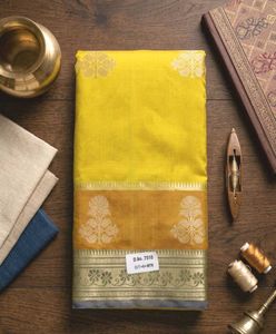 Vibrant Yellow Silk Saree