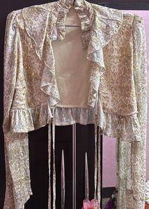Chic Ruffled Tie-Front Blouse