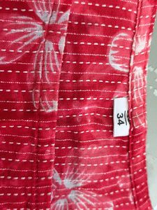 Vibrant Pink Floral Short Kurta