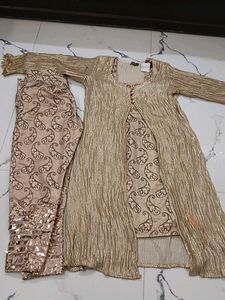 designer dress Elegant Gold Kurta Set with Paisley
