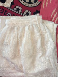 Pink Ikat Print Kurta with embroidery plazzo
