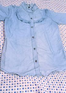 Stylish Blue Denim Ruffle Top and new jeans