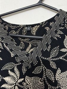 Black Floral Print Kurta
