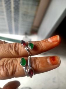 diwali 🪔 Offer Gemstone Silver toe Rings
