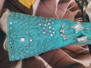 Beautiful Teal Lehenga Choli Set