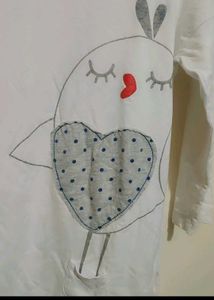 White Full Sleeves T-shirt For 32 Bust
