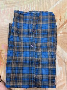 Men's Blue Plaid Flannel Shirt