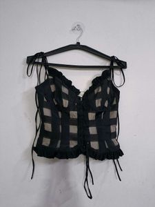 Vintage Gingham Corset Top