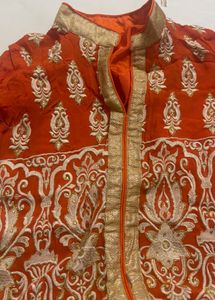 Exquisite Orange Embroidered Kurta Set