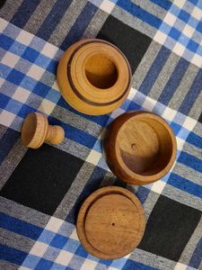 Set of 2 Vintage Wooden Containers