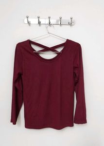 Chic Maroon Long Sleeve Top
